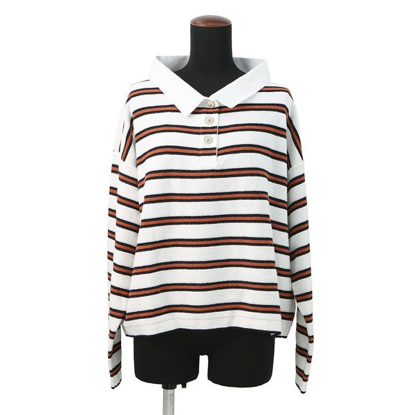 シャネル ポロシャツ プルオーバー ボーダー レディースサイズ40 P81087 CHANEL トップス 2025/26年 クルーズ コレクション