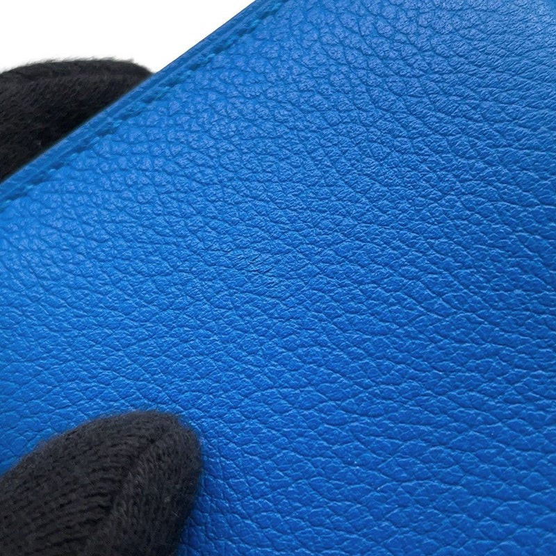 エルメス カードケース RMS ブルーロイヤル/ブラック/シルバー金具 エバーカラー W刻印 HERMES 名刺入れ