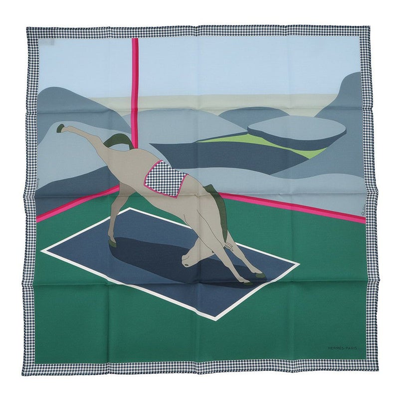 エルメス スカーフ カレ65 シュヴァル・テット・アン・バ Cheval Tete en Bas HERMES コットン シルク メンズ 2025年春夏