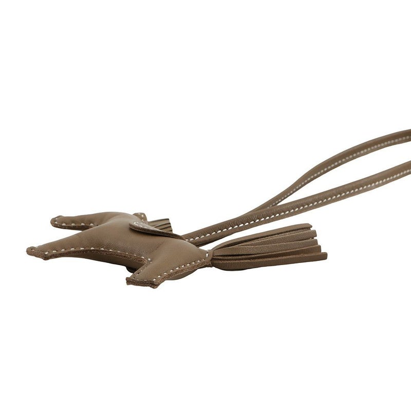 エルメス バッグチャーム ロデオPM ペガサス エトゥープ ラムスキン W刻印