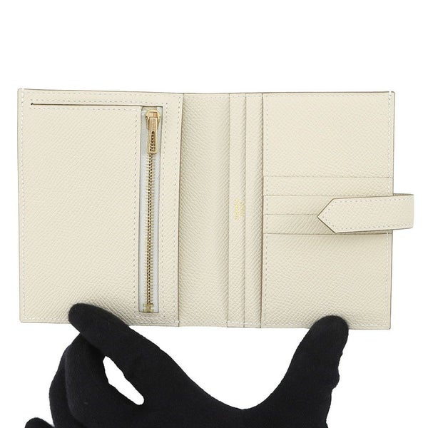 エルメス 二つ折り財布 ベアンコンパクト クレ/ゴールド金具 エプソン K刻印