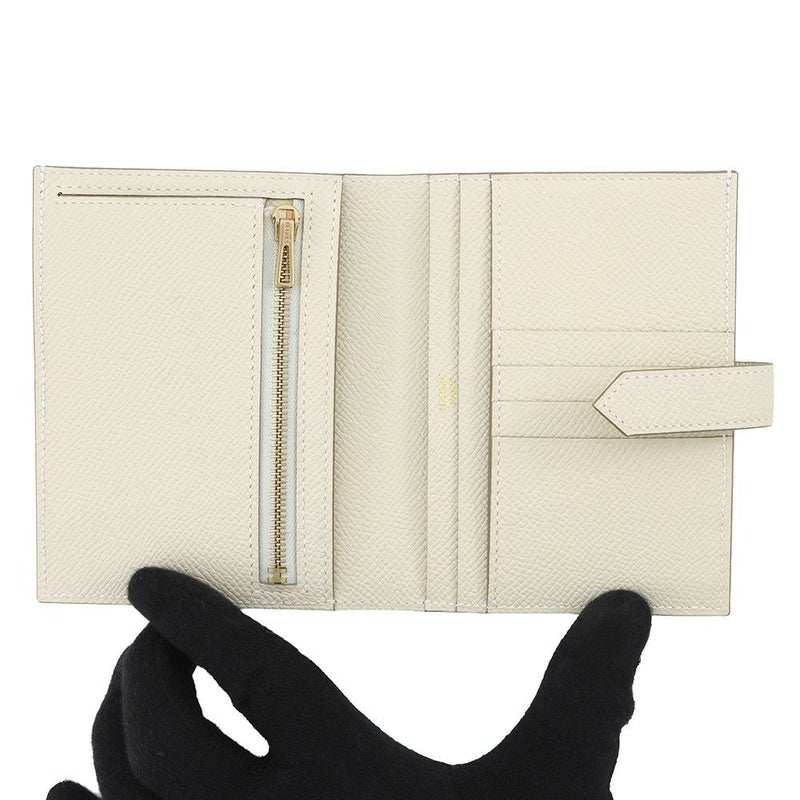 エルメス 二つ折り財布 ベアンコンパクト クレ/ゴールド金具 エプソン K刻印