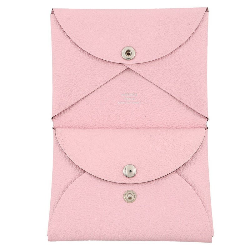エルメス コインケース カルヴィ デュオ ローズサクラ/シルバー金具 シェブルミゾル K刻印 財布