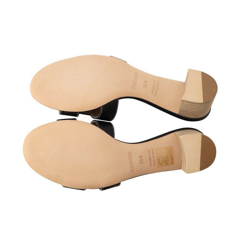 エルメス サンダル オアジス Oasis レディースサイズ36 1/2 HERMES 靴 黒