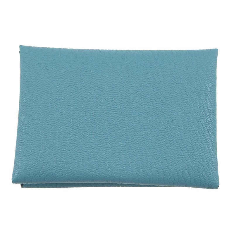 エルメス コインケース カルヴィ デュオ ニューブルージーン/シルバー金具 シェブルミゾル K刻印 財布