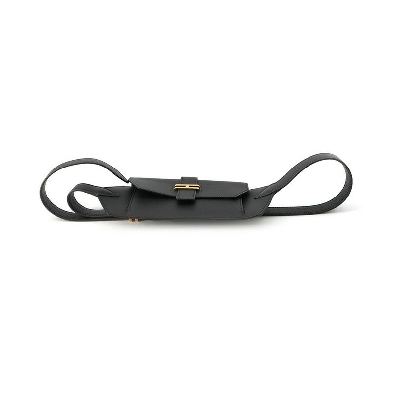エルメス ウエストバッグ エラン ポケット24 ブラック/ゴールド金具 スイフト W刻印 黒