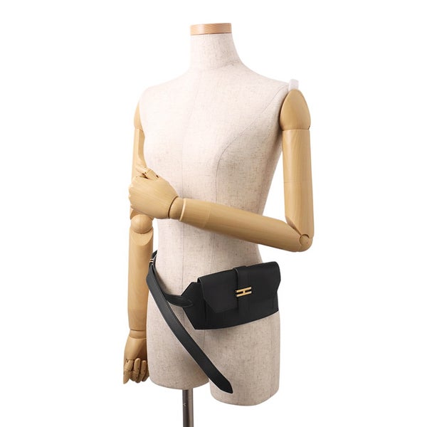 エルメス ウエストバッグ エラン ポケット24 ブラック/ゴールド金具 スイフト W刻印 黒