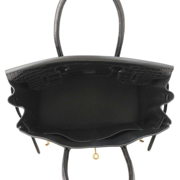 エルメス バーキン30 タッチ ブラック/ゴールド金具 トゴ/アリゲーターマット Y刻印 HERMES Birkin ハンドバッグ 黒
