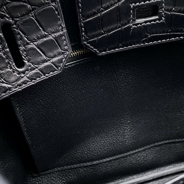 エルメス バーキン30 タッチ ブラック/ゴールド金具 トゴ/アリゲーターマット Y刻印 HERMES Birkin ハンドバッグ 黒