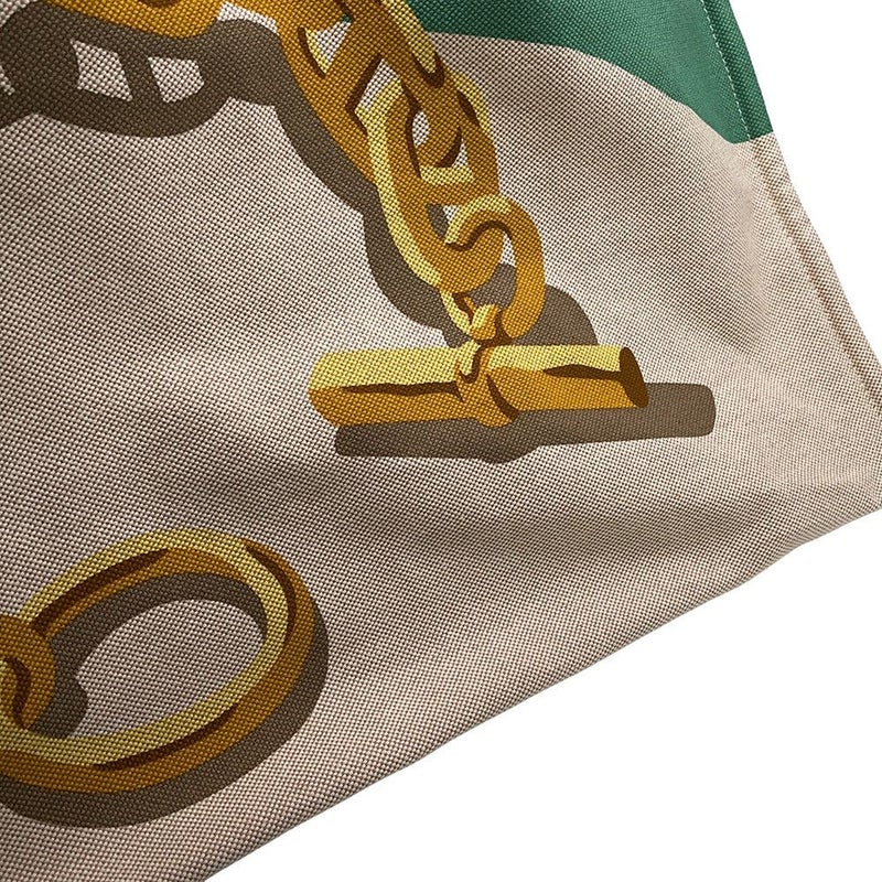 エルメス トートバッグ エスカル・ア・ラ・プラージュ プリント ゴールド/シルバー金具 トワルアッシュ HERMES ビーチバッグ