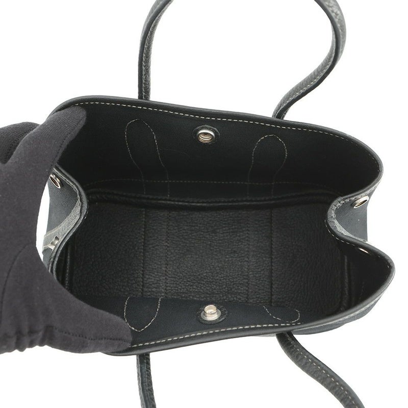 エルメス トートバッグ ガーデンパーティTTPM ブラック/シルバー金具 トワルオフィシエ/ネゴンダ □H刻印 黒