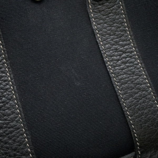 エルメス トートバッグ ガーデンパーティTTPM ブラック/シルバー金具 トワルオフィシエ/ネゴンダ □H刻印 黒