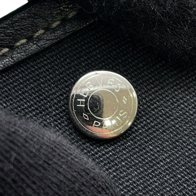 エルメス トートバッグ ガーデンパーティTTPM ブラック/シルバー金具 トワルオフィシエ/ネゴンダ □H刻印 黒