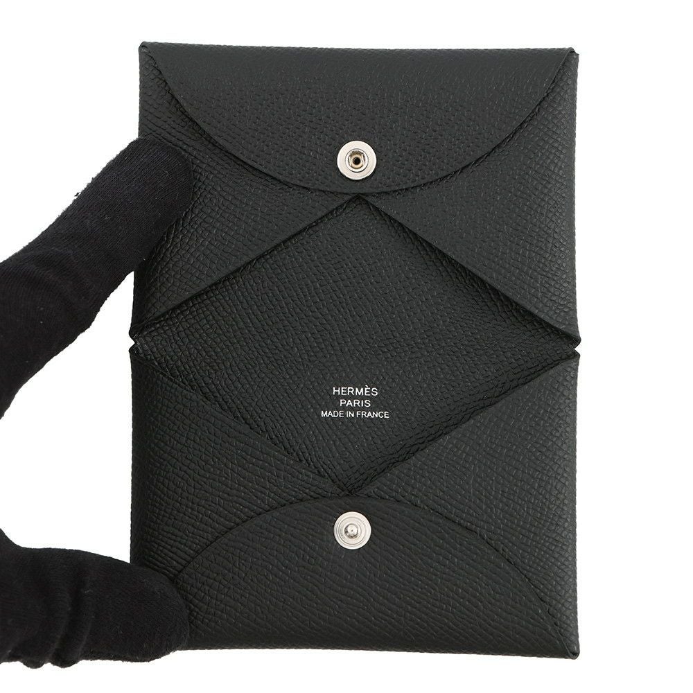 エルメス カードケース カルヴィ ブラック エプソン W刻印 HERMES 名刺