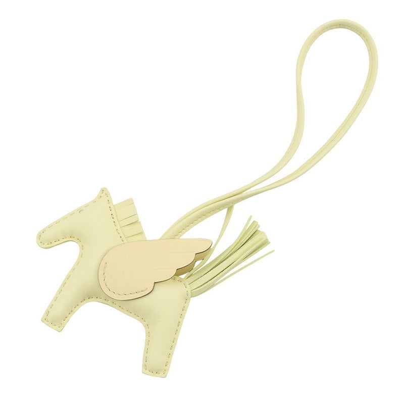 エルメス バッグチャーム ロデオPM ペガサス ジョーヌミルトン ラムスキン W刻印