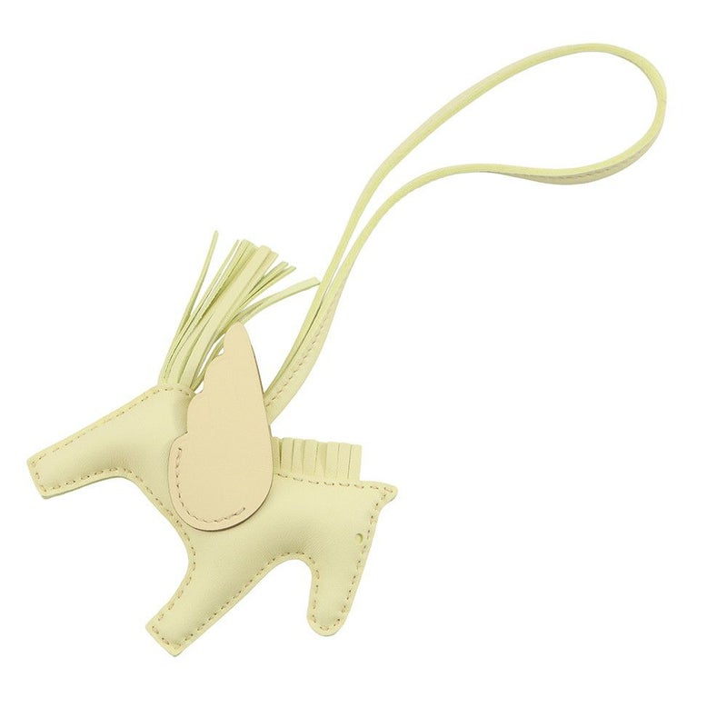 エルメス バッグチャーム ロデオPM ペガサス ジョーヌミルトン ラムスキン W刻印