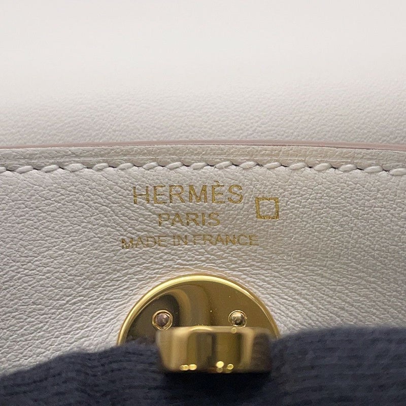 エルメス リンディ ミニ パールグレー/べトン/ゴールド金具 スイフト/アリゲーターマット W刻印 2wayショルダー