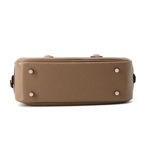 エルメス ハンドバッグ プリュム ミニ エトゥープ/シルバー金具 シェブルミゾル K刻印 HERMES バッグ シェーブル