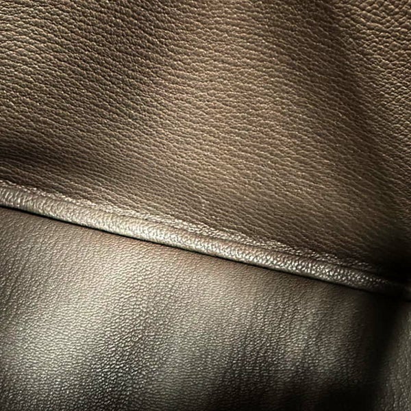 エルメス ハンドバッグ プリュム ミニ エトゥープ/シルバー金具 シェブルミゾル K刻印 HERMES バッグ シェーブル