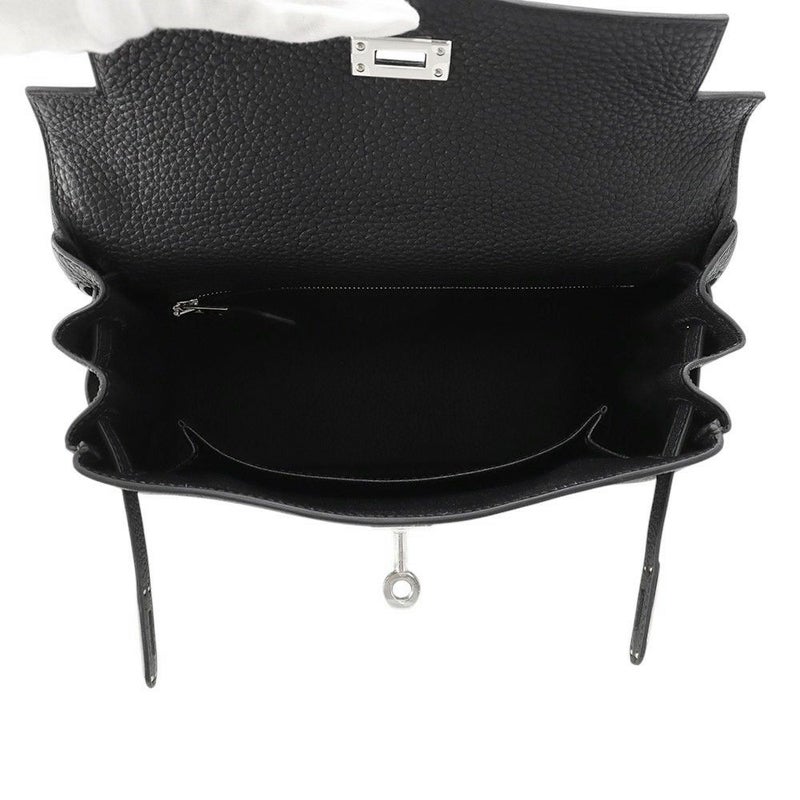 エルメス ハンドバッグ ケリー25 内縫い ブラック/シルバー金具 トゴ K刻印 2wayショルダー 黒