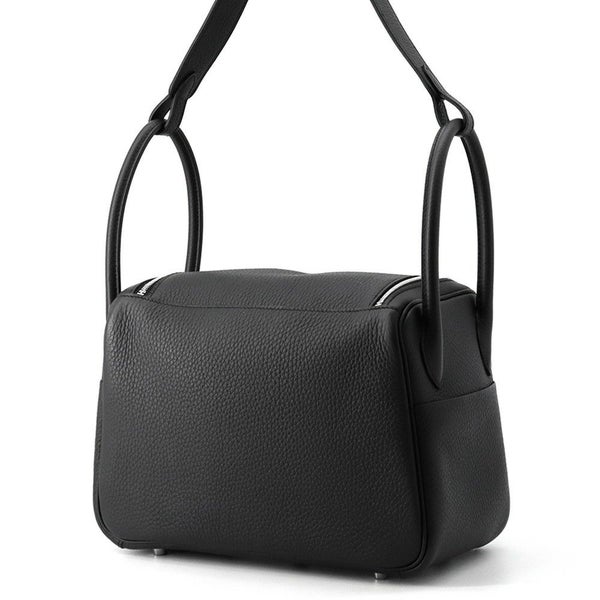 エルメス ハンドバッグ リンディ26 ブラック/シルバー金具 トリヨンクレマンス K刻印 2wayショルダー 黒