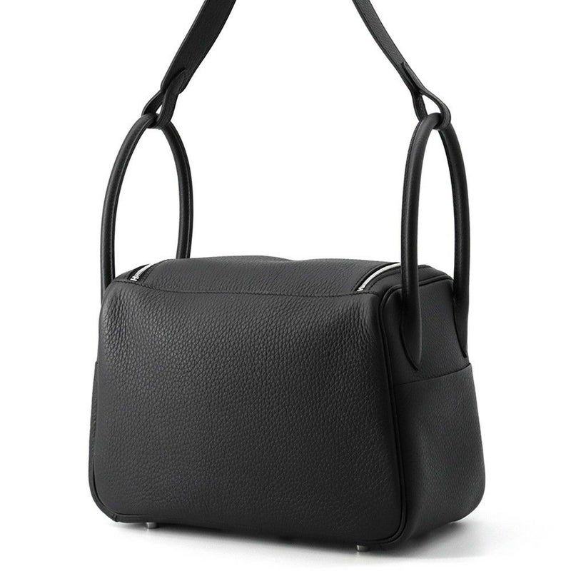 エルメス ハンドバッグ リンディ26 ブラック/シルバー金具 トリヨンクレマンス K刻印 2wayショルダー 黒