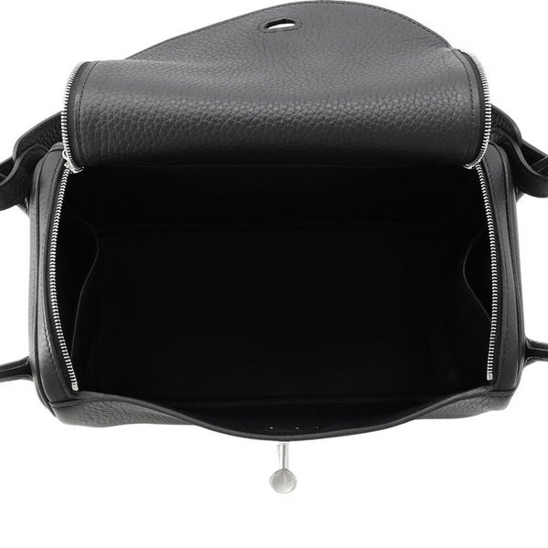 エルメス ハンドバッグ リンディ26 ブラック/シルバー金具 トリヨンクレマンス K刻印 2wayショルダー 黒