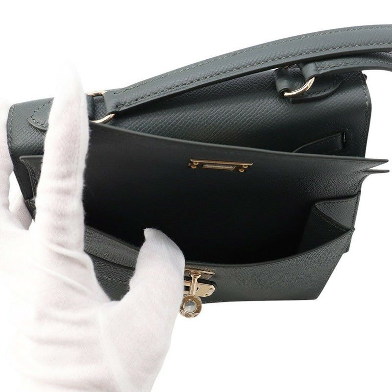 エルメス ショルダー バッグ ケリー20 無秩序 外縫い ヴェールマングローブ/シャンパンゴールド金具 エプソン K刻印