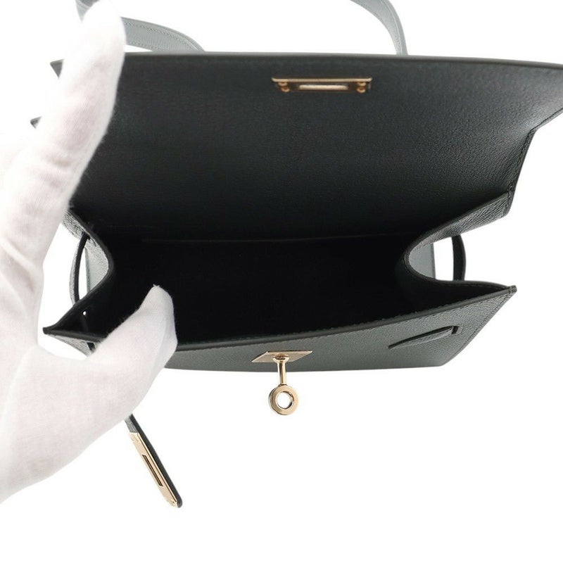 エルメス ショルダー バッグ ケリー20 無秩序 外縫い ヴェールマングローブ/シャンパンゴールド金具 エプソン K刻印