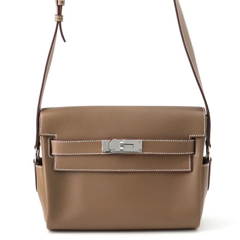 エルメス ケリーメッセンジャーPM エトゥープ/シルバー金具 エバーカラー W刻印 HERMES メンズ