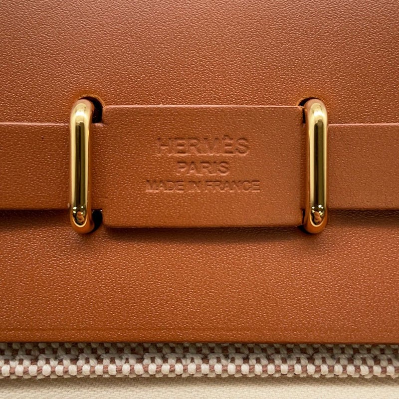 エルメス ショルダーバッグ エールバッグジップ ミニ フォーブ/エクリュ/ゴールド金具 トワルアッシュ/ヴァッシュハンター K刻印