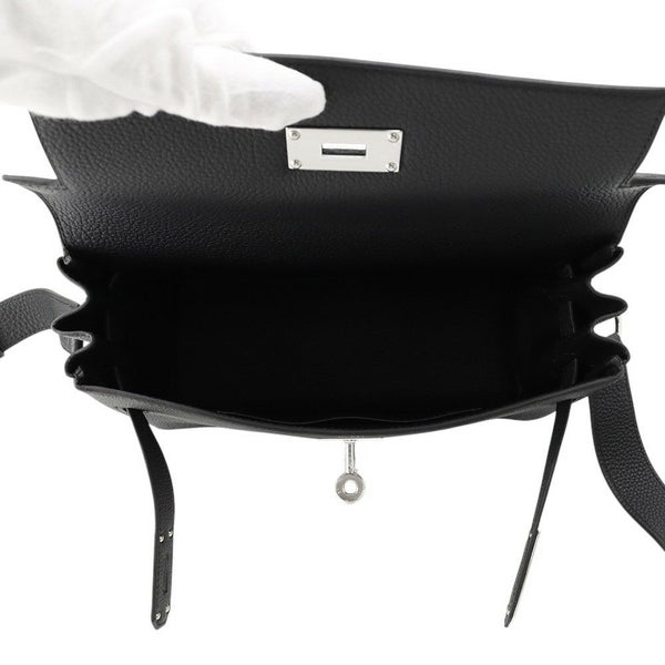 エルメス ケリーメッセンジャーPM ブラック/シルバー金具 トゴ K刻印 HERMES バッグ 黒