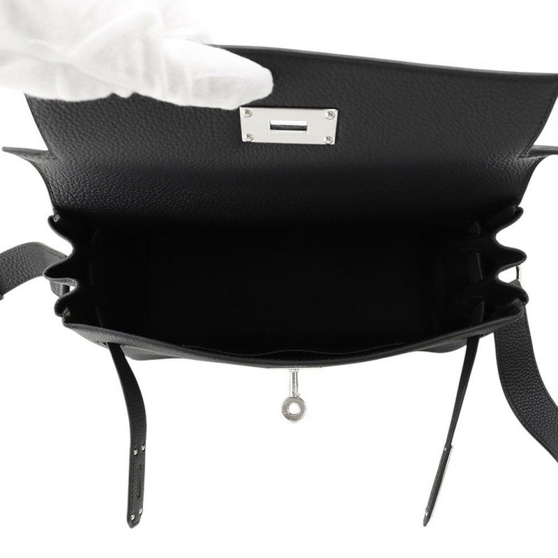 エルメス ケリーメッセンジャーPM ブラック/シルバー金具 トゴ K刻印 HERMES バッグ 黒