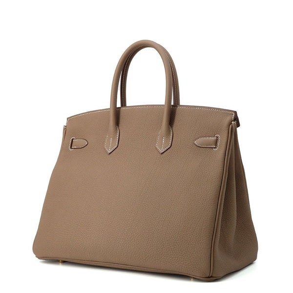 エルメス バーキン35 エトゥープ/ゴールド金具 トゴ W刻印 HERMES Birkin ハンドバッグ