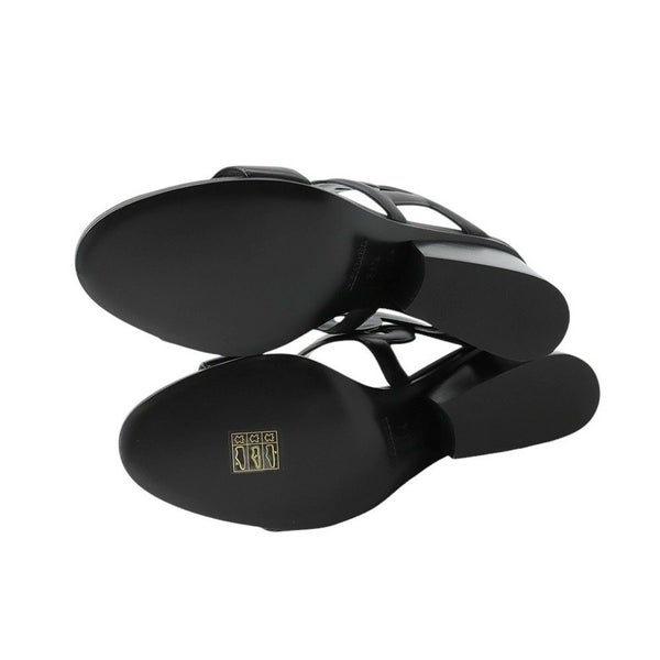 エルメス サンダル リパリ70 レザー レディースサイズ38 1/2 HERMES 黒