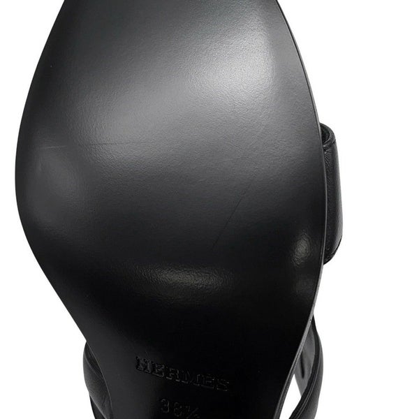 エルメス サンダル リパリ70 レザー レディースサイズ38 1/2 HERMES 黒