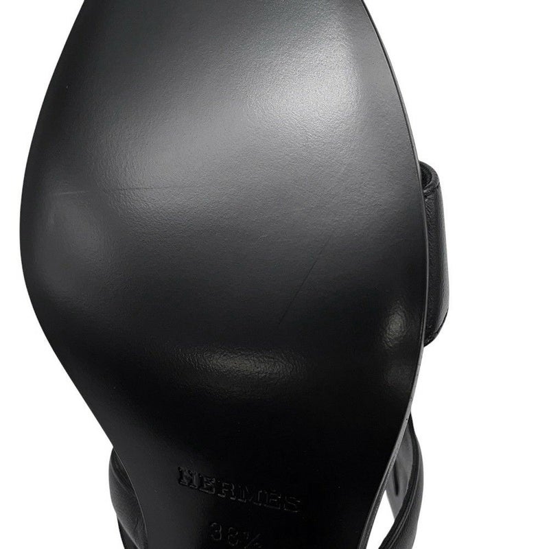 エルメス サンダル リパリ70 レザー レディースサイズ38 1/2 HERMES 黒
