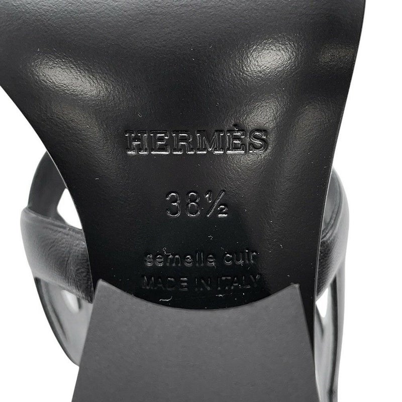 エルメス サンダル リパリ70 レザー レディースサイズ38 1/2 HERMES 黒