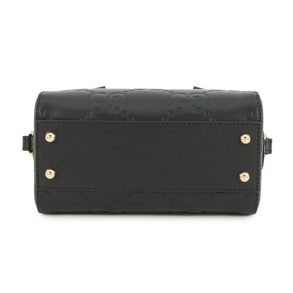グッチ ショルダーバッグ GG レザー スーパーミニ ハンドバッグ 790130 GUCCI 2way 黒