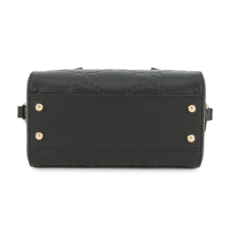 グッチ ショルダーバッグ GG レザー スーパーミニ ハンドバッグ 790130 GUCCI 2way 黒