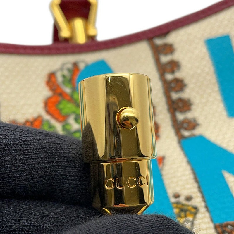 グッチ ショルダーバッグ ジャッキー 1961 スモール MUSIC IS MINE キャンバス/レザー 636706 GUCCI ハンドバッグ