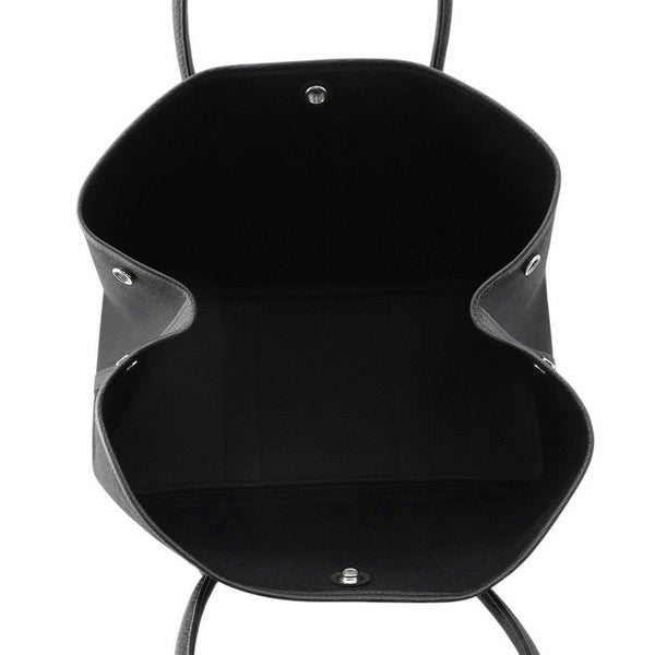 エルメス トートバッグ ガーデンパーティPM ブラック/シルバー金具 トワルミリタリー/ネゴンダ K刻印 黒