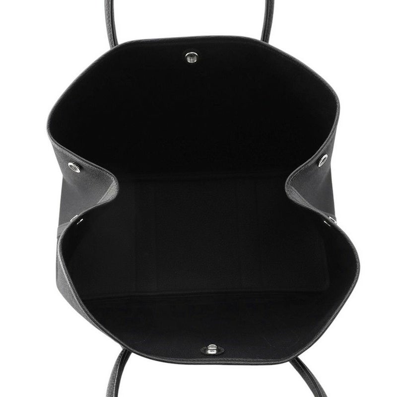 エルメス トートバッグ ガーデンパーティPM ブラック/シルバー金具 トワルミリタリー/ネゴンダ K刻印 黒