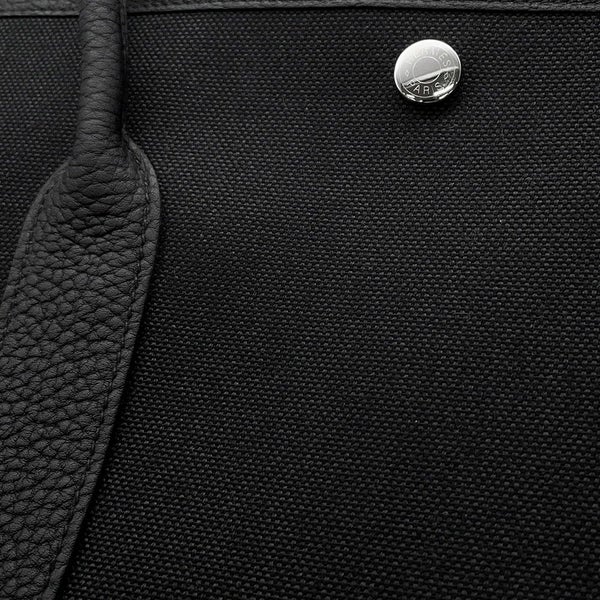 エルメス トートバッグ ガーデンパーティPM ブラック/シルバー金具 トワルミリタリー/ネゴンダ K刻印 黒