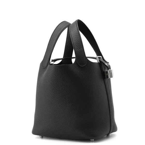 エルメス ハンドバッグ ピコタンロックPM ブラック/シルバー金具 トリヨンクレマンス K刻印 黒