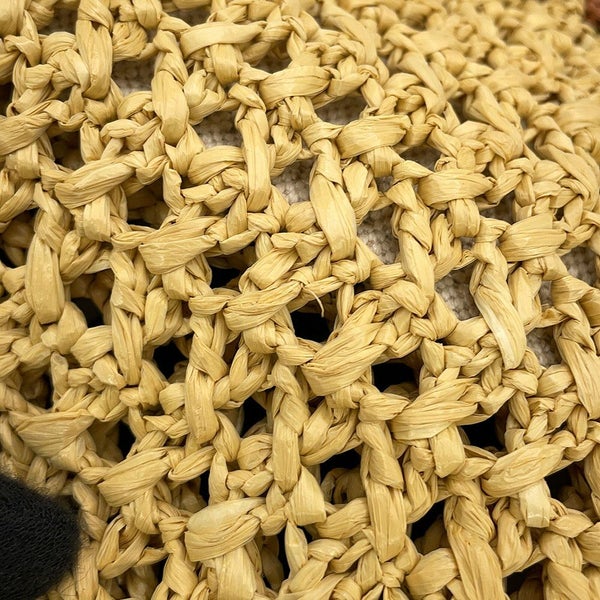 ミュウミュウ ハンドバッグ クロシェ ファブリック トート ラフィア 5BA283 MIUMIU 2way