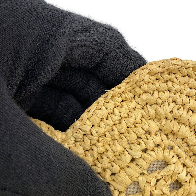 ミュウミュウ ハンドバッグ クロシェ ファブリック トート ラフィア 5BA283 MIUMIU 2way