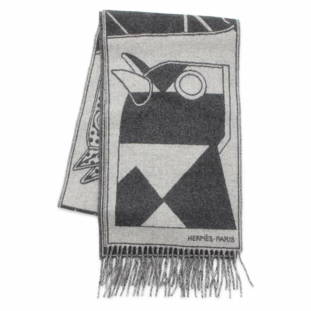 エルメス マフラー カマイユ ジャカード カシミヤ HERMES メンズ