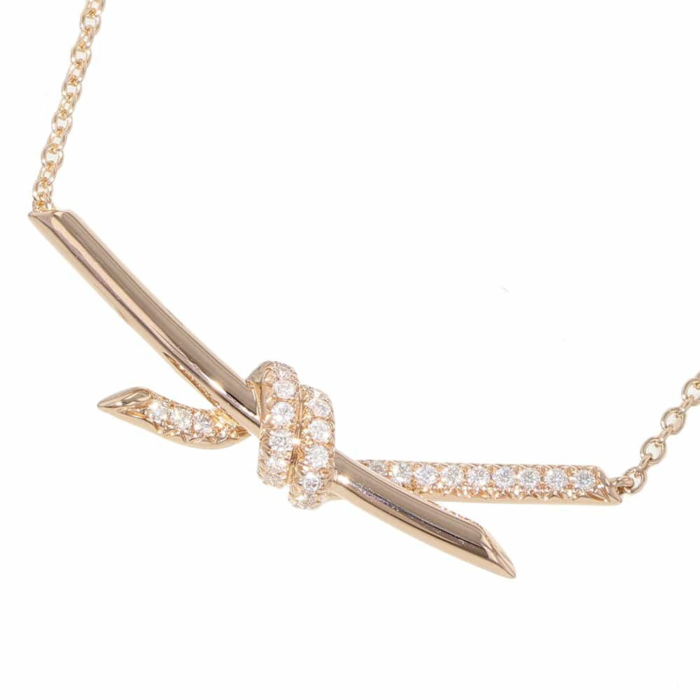 ティファニー ネックレス ノット ペンダント ダイヤモンド 計0.25ct