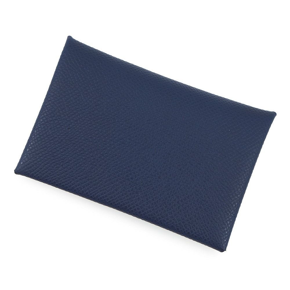 エルメス カードケース カルヴィ ブルーネイビー/シルバー金具